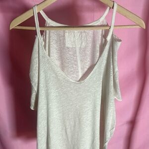 We The Free- Distressed White Cold-Shoulder Women's Tank Top Size XS
